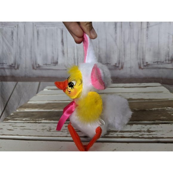 Vintage Annalee Easter Spring Duck Bunny Ears Pink - Picture 3 of 9